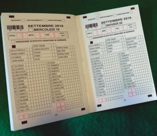 Marche: annotazione ad abbattimento accertato, si va davanti alla Consulta Tesserino venatorio