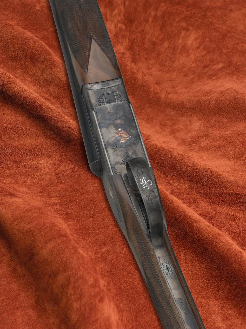 incisione del fucile per beccaccia fausti dea sl dedicata alla regina