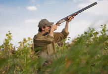 Caccia in Lombardia, Federcaccia in commissione caccia in lombardia: cacciatore con fucile imbracciato