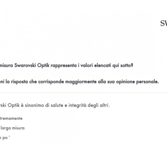 Online il sondaggio di Swarovski Online il sondaggio di Swarovski