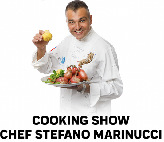 Eos ’22: cooking show con lo chef Stefano Marinucci allo stand di Caccia Magazine chef Stefano Marinucci