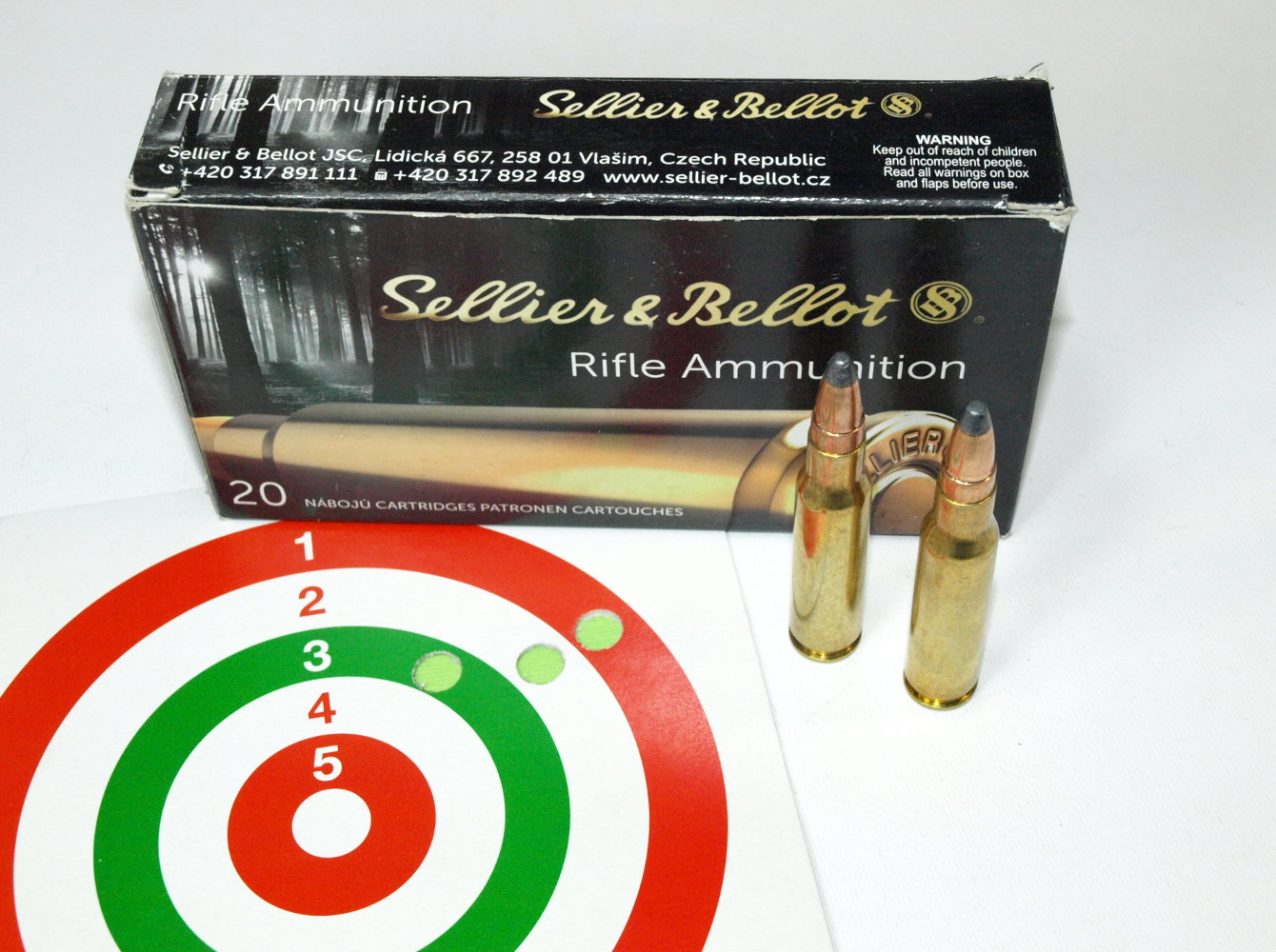 munition Sellier & Bellot, avec balle type 180 gran.