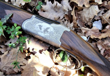 Chapuis Super Orion C60 Woodcock type calibro 12: il test del fucile da caccia Chapuis Super Orion C60 Woodcock type calibro 12 il test del fucile da caccia: fotografia del fucile sovrapposto per la caccia alla beccaccia, in mezzo alle foglie autunnali
