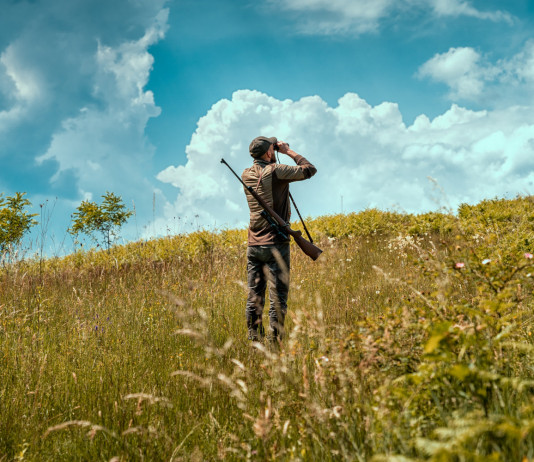 Competenza territoriale delle guardie venatorie volontarie, la sentenza del Tar Competenza territoriale delle guardie venatorie volontarie: giovane cacciatore di spalle, con fucile a tracolla, guarda l'orizzonte