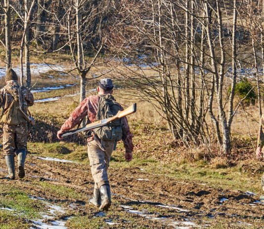 Elezioni europee del 2024, le richieste dei cacciatori Elezioni europee del 2024, le richieste dei cacciatori: tre cacciatori di spalle