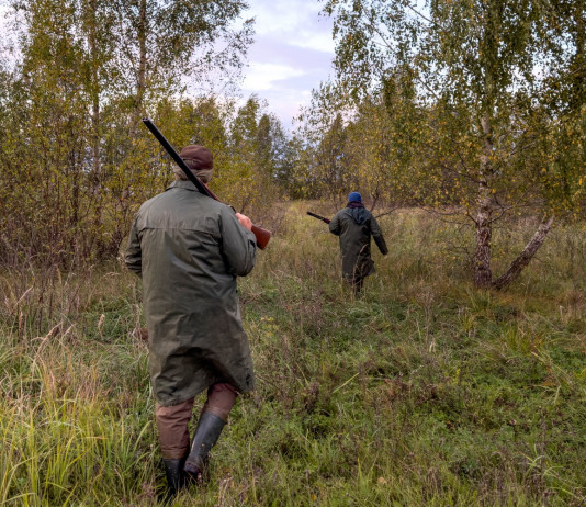Che tempi per gli emendamenti di riforma della legge sulla caccia? Che tempi per gli emendamenti di riforma della legge sulla caccia? due cacciatori di spalle, col fucile