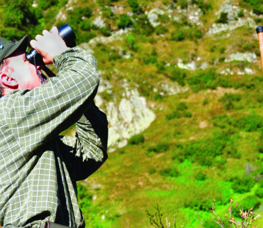 Caccia Magazine gennaio 2025 in edicola Caccia Magazine gennaio 2025 in edicola: cacciatore con binocolo