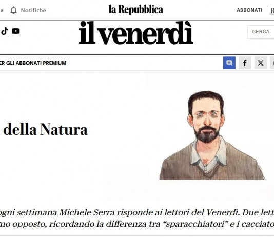 La caccia nelle lettere a Michele Serra sul Venerdì di Repubblica La caccia nelle lettere a Michele Serra sul Venerdì di Repubblica