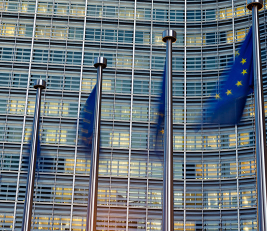 Per la cabina di regia la lettera della Commissione europea è «uno sgarbo istituzionale» Per la cabina di regia la lettera della Commissione europea sulla riforma della legge 157/92 è «uno sgarbo istituzionale» - bandiere davanti a palazzo Berlaymont, sede della Commissione europea